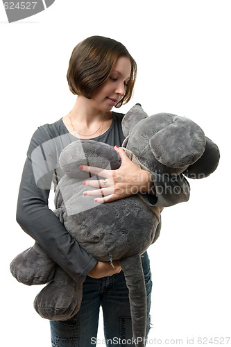 Image of woman with toy mouse