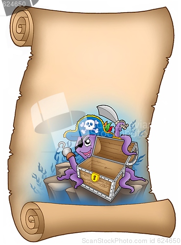 Image of Parchment with pirate octopus