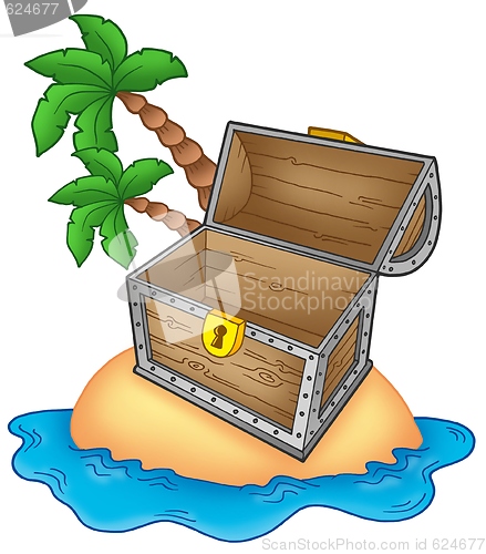 Image of Pirate island with open chest