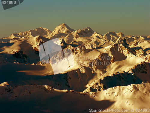 Image of Decline above snow-covered tops.