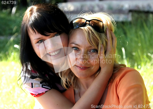 Image of Two blue-eyed girls