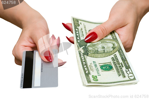 Image of Credit card and dollars