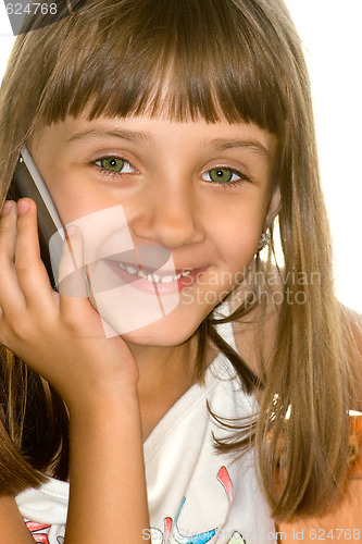 Image of The girl with cellular phone