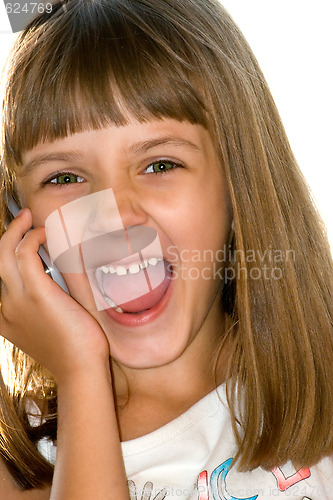 Image of The girl with cellular phone