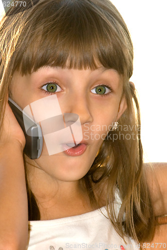 Image of The girl with cellular phone