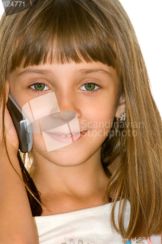 Image of The girl with cellular phone