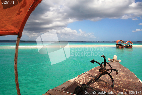 Image of boats on sandy bar