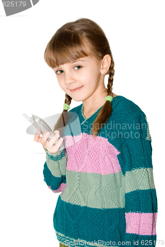 Image of The girl with cell phone