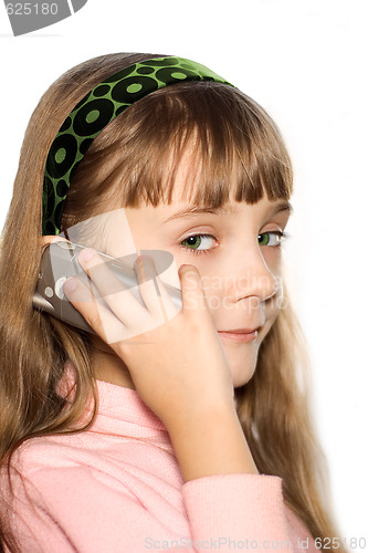 Image of The girl with cellular phone