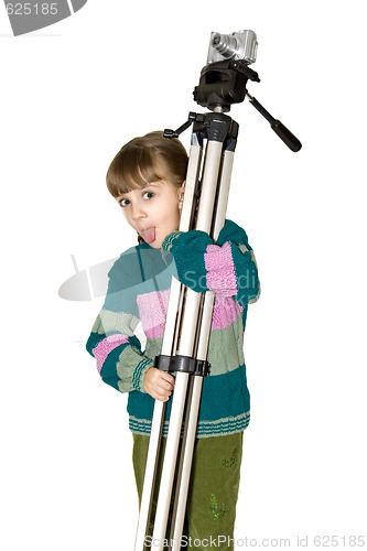 Image of The girl with a phototripod