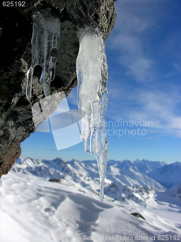 Image of Icicle on a rock