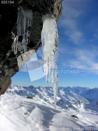 Image of Icicle on a rock