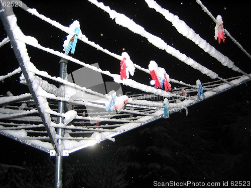 Image of Clothesline in the snow