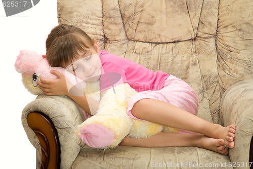 Image of The girl in an armchair