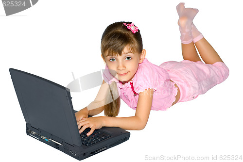 Image of The girl with a notebook computer 2