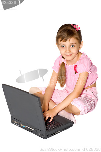 Image of The girl with a notebook computer