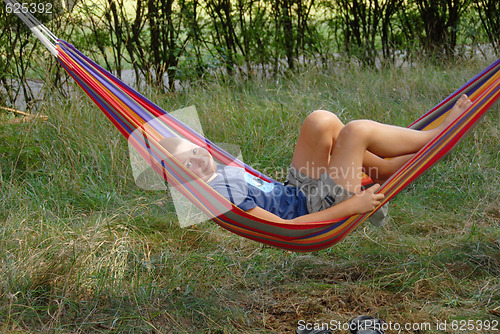 Image of boy in a hammock