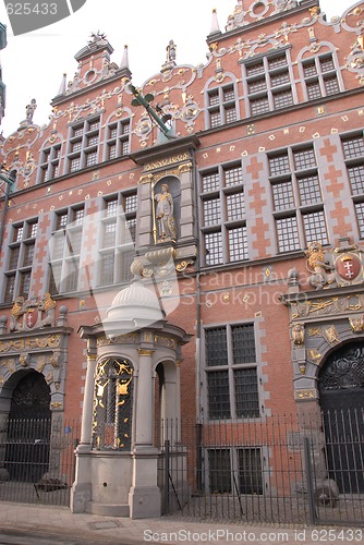 Image of Detail of house facade in Old Town, Gdansk Poland