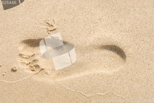 Image of Footprint in the sand on a beach