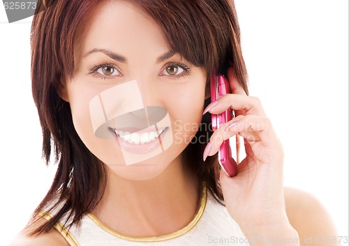Image of happy woman with cell phone