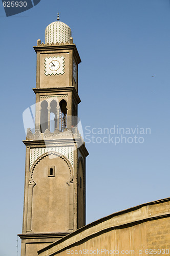 Image of mosque detail minaret casablanca morocco africa
