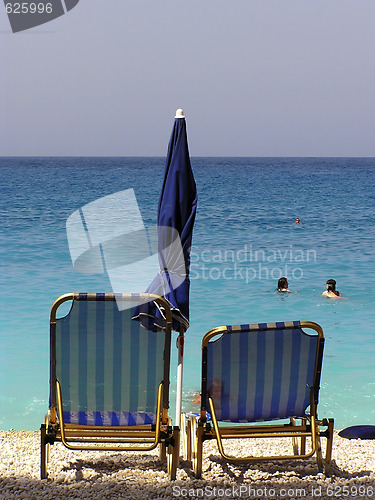 Image of Sunbeds at Seashore