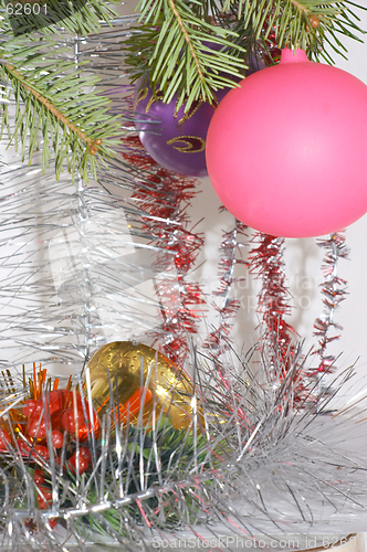 Image of Christmas balls and bell