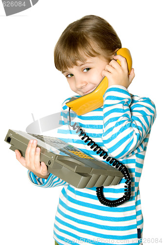 Image of The girl with yellow phone