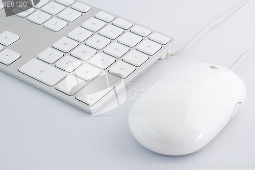 Image of White keyboard and mouse