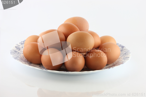 Image of Eggs in a bowl on a white background