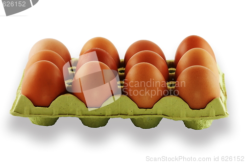 Image of White eggs in a box