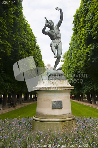 Image of statue of faune dans ant bogene louis lequesne in luxembourg gar
