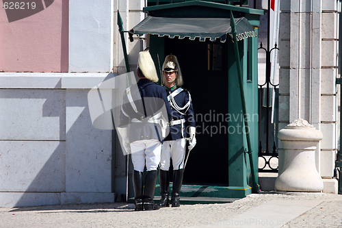 Image of  Soldiers changing the guard in Lisbon