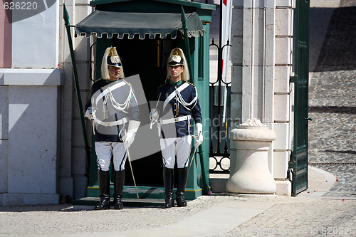 Image of  Soldiers changing the guard in Lisbon