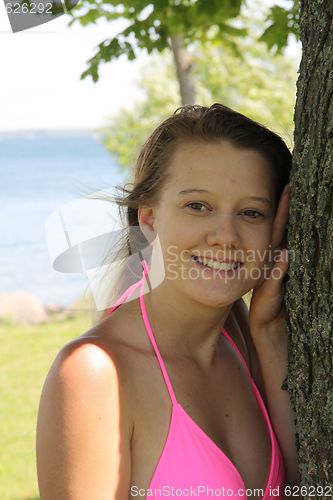 Image of A Young Woman on Her Cell Phone