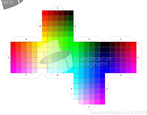 Image of 3D websafe color palette cube