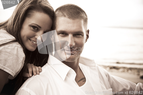 Image of Happy caucasian couple