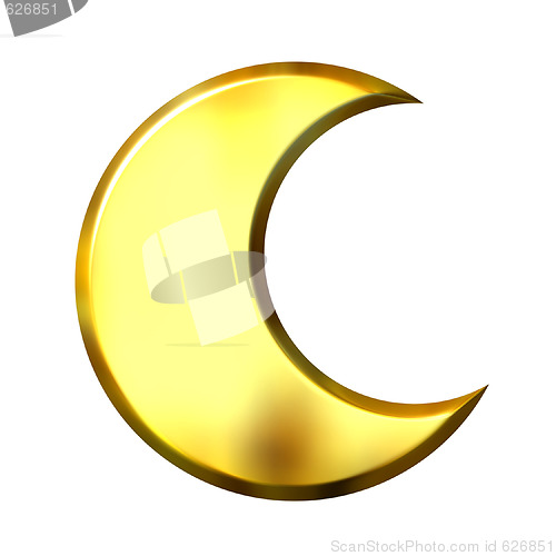 Image of 3D Golden Crescent Moon