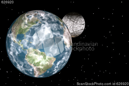 Image of Earth and moon 