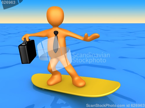 Image of Surfing Businessman