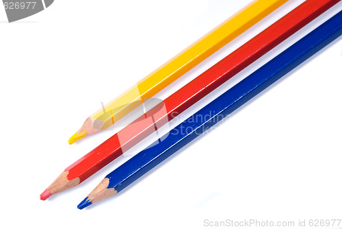 Image of Three coloured pencils