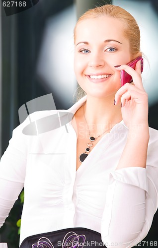 Image of lovely woman with cell phone