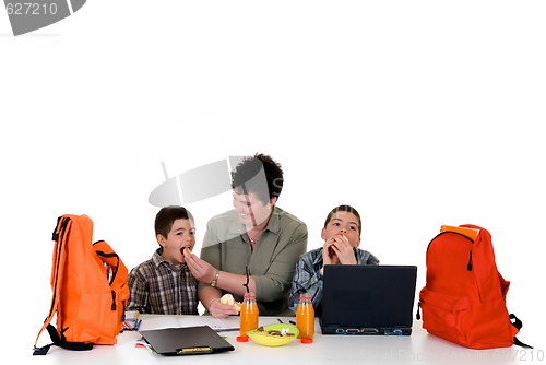 Image of Boys doing homework