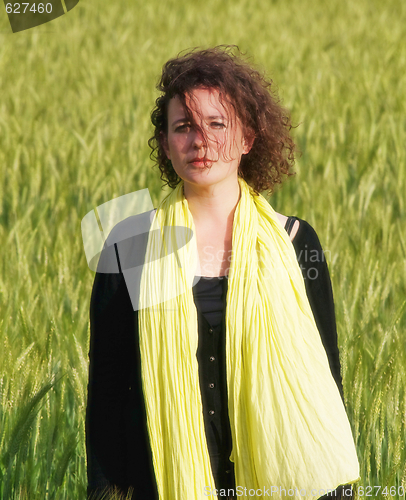 Image of Woman in barley field