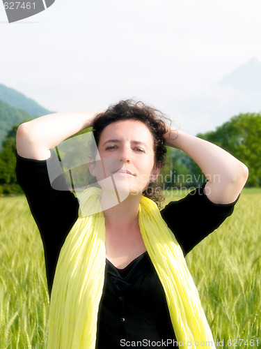 Image of Woman in barley field