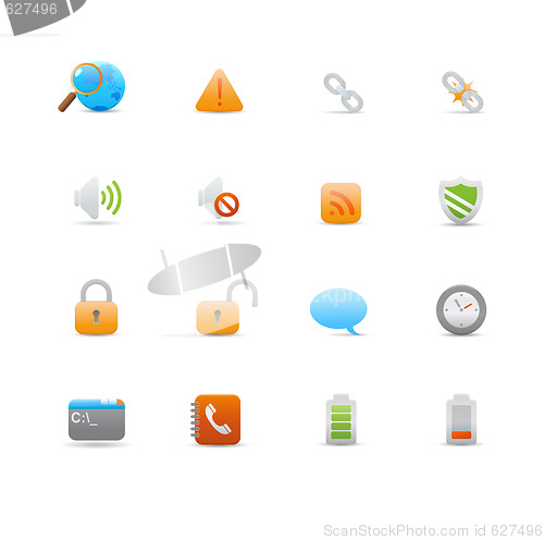 Image of Set of icons for common computer functions