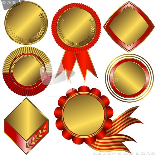 Image of Collection of gold medals and counters