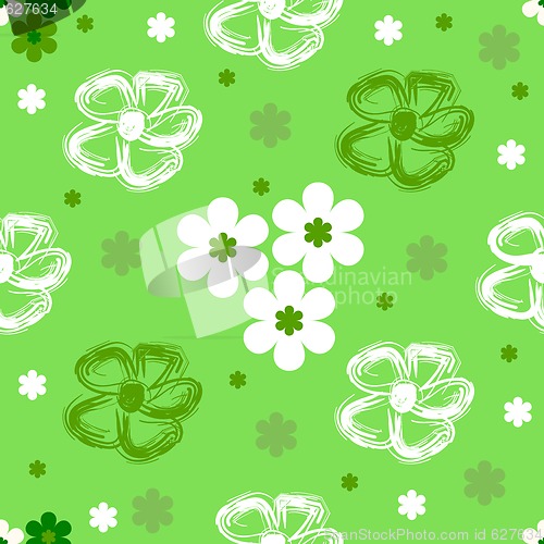 Image of Abstract seamless floral green pattern