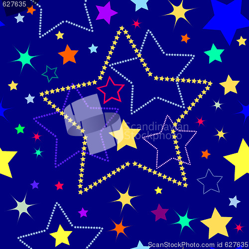 Image of Dark blue seamless background with stars