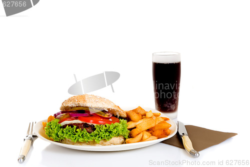 Image of Hamburger and fries